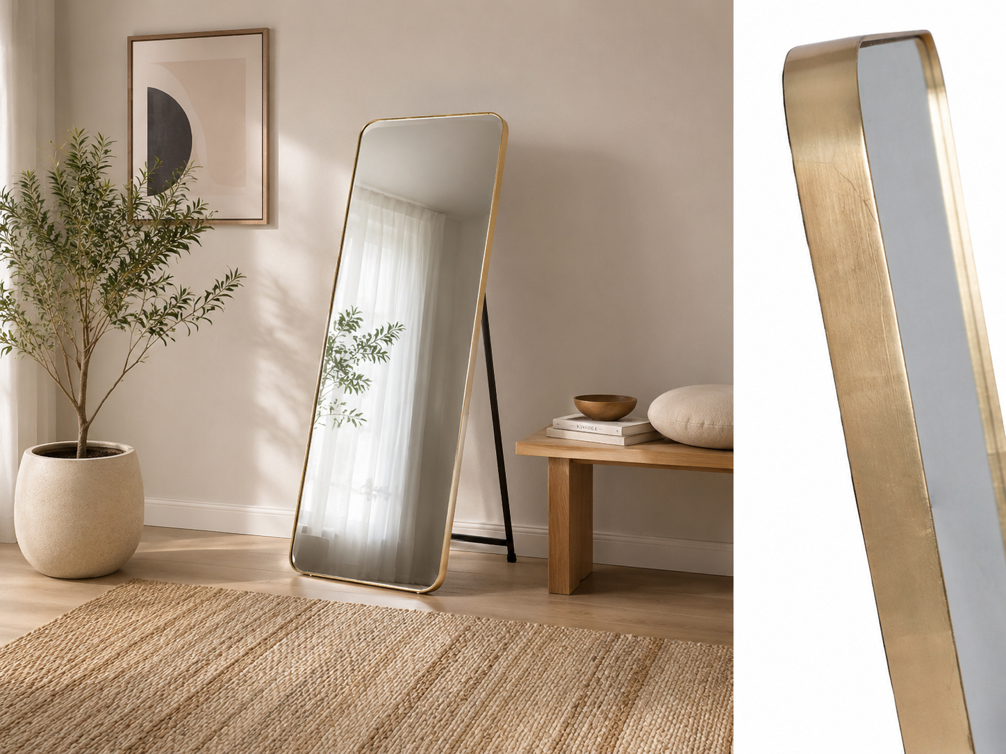 Espelho closet dourado 150x50 cm - Image 2