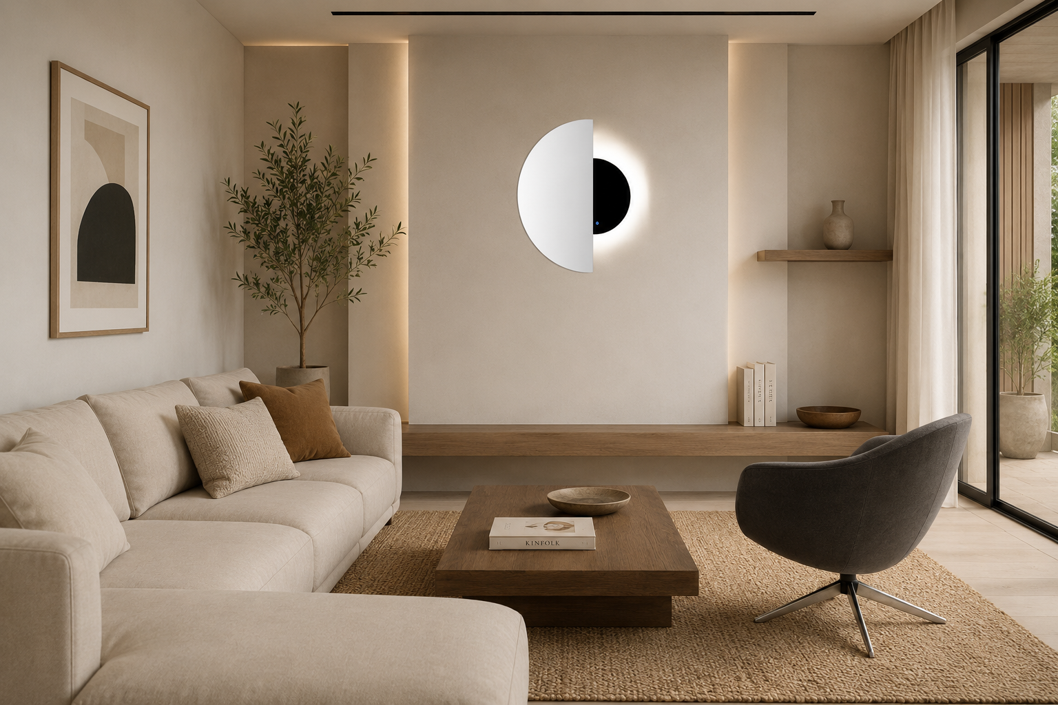 Espelho meia-lua com sensor de luz LED 120 x 80 cm - Image 2