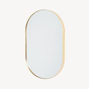 Espelho oval com moldura em alumínio dourado 150x80 cm - Image 2