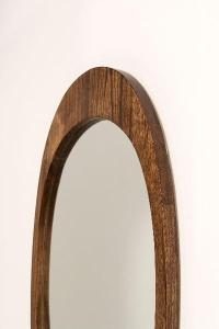 Espelho ovalado com moldura madeira nogueira - Image 3