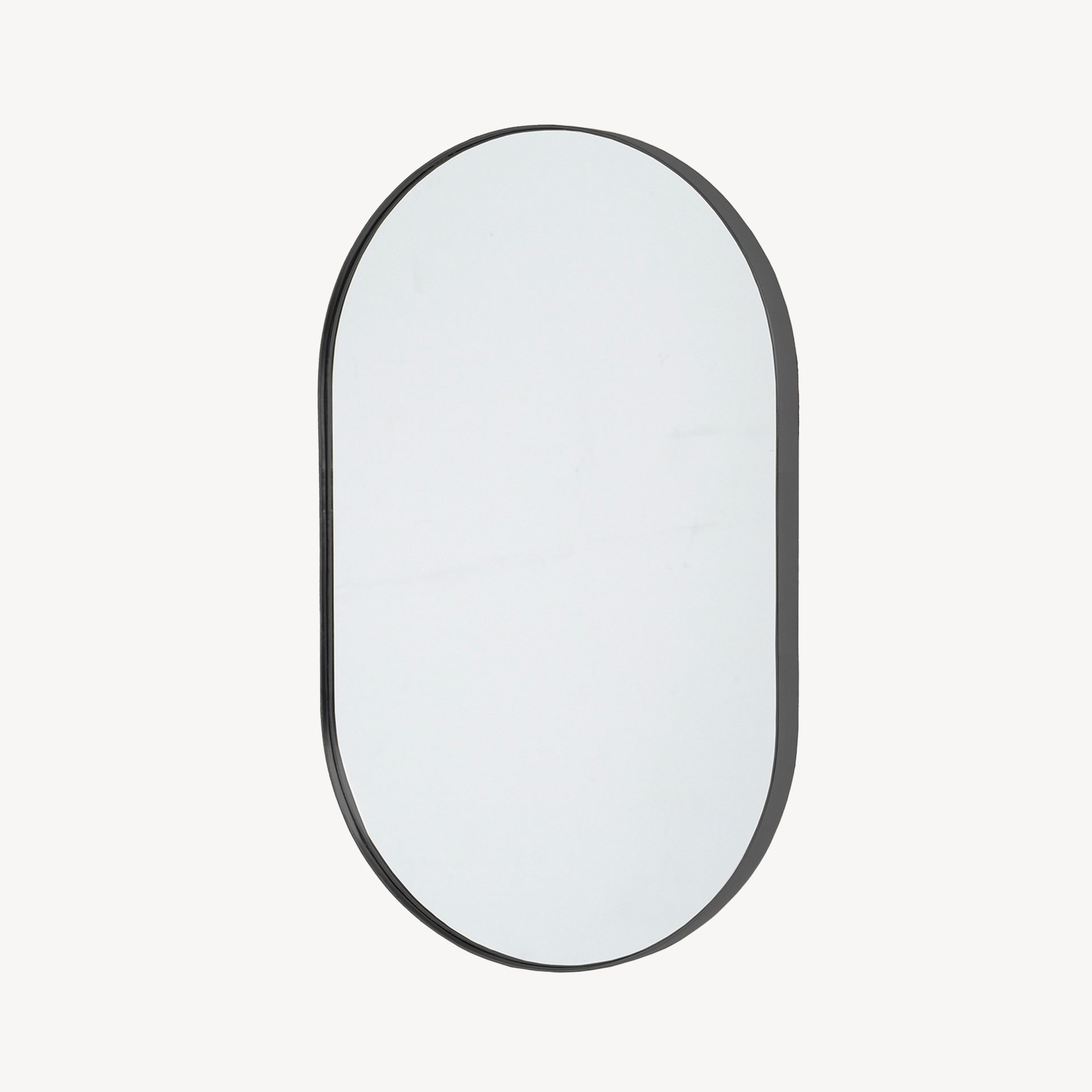 Espelho oval com moldura em alumínio preto 150x80 cm - Image 2
