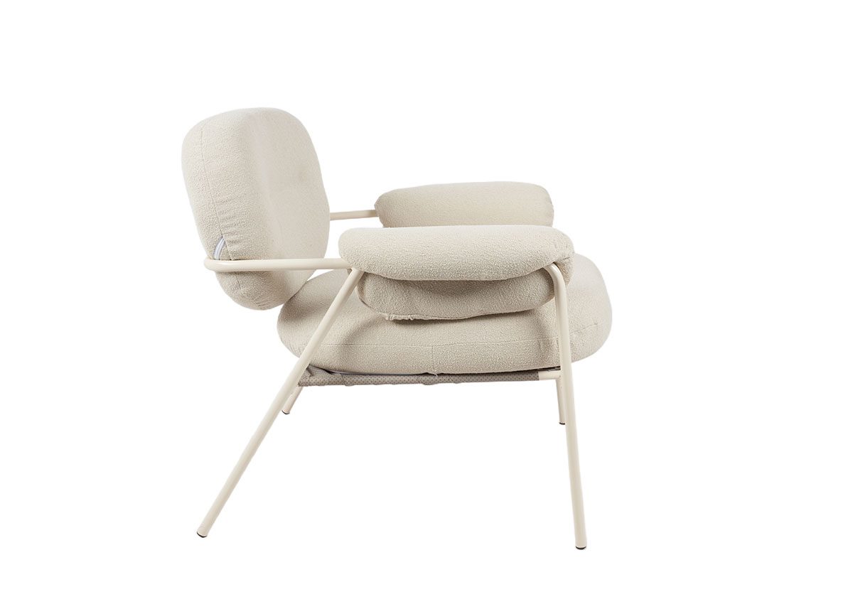 Poltrona Hyde estofada em bege 73×83×77cm - Image 2