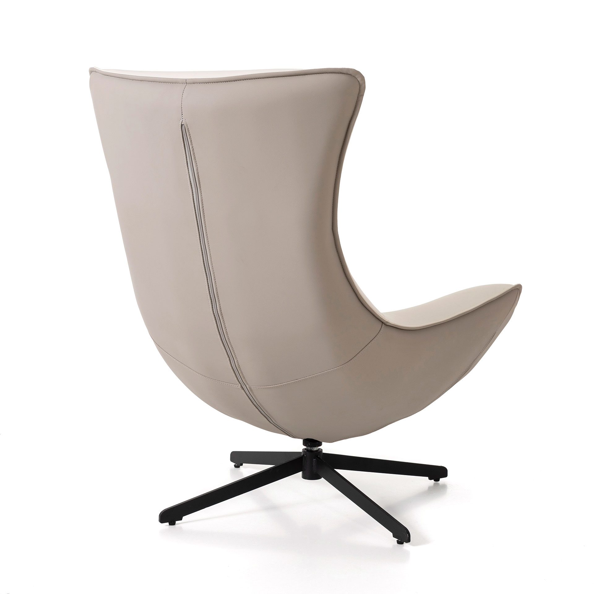 Poltrona Hans giratória 360º em branco osso e cinzento 102×102×87cm - Image 2