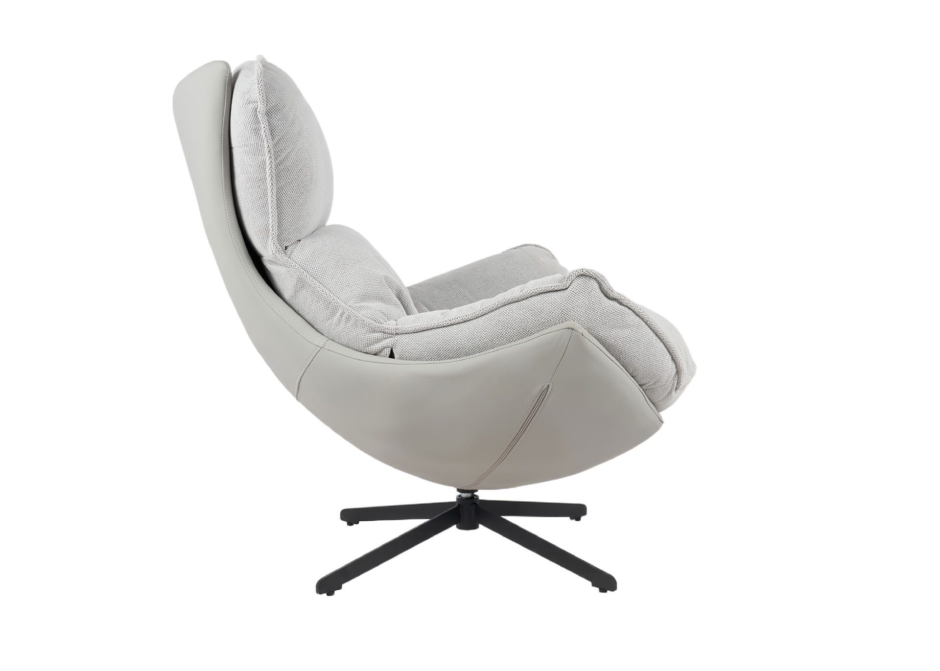Poltrona Hans giratória 360º em cinzento 102×102×87 cm - Image 2