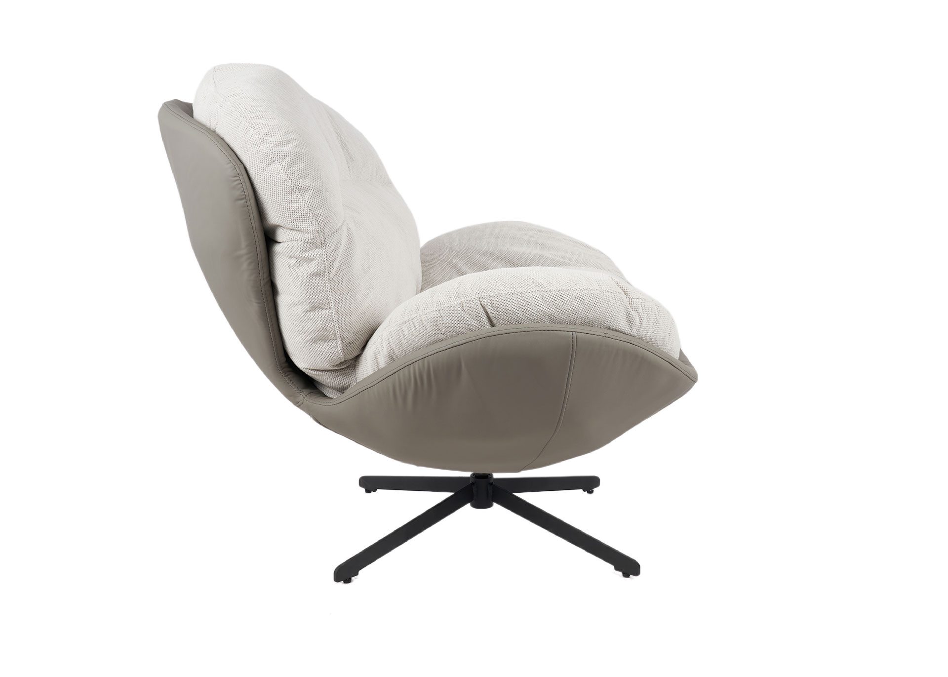 Poltrona Egg giratória 360º em cinzento pedra 91×98×100cm - Image 6