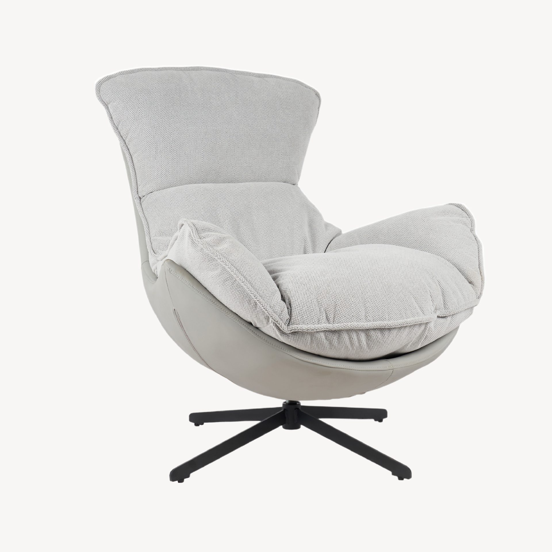 Poltrona Hans giratória 360º em cinzento 102×102×87 cm - Image 6