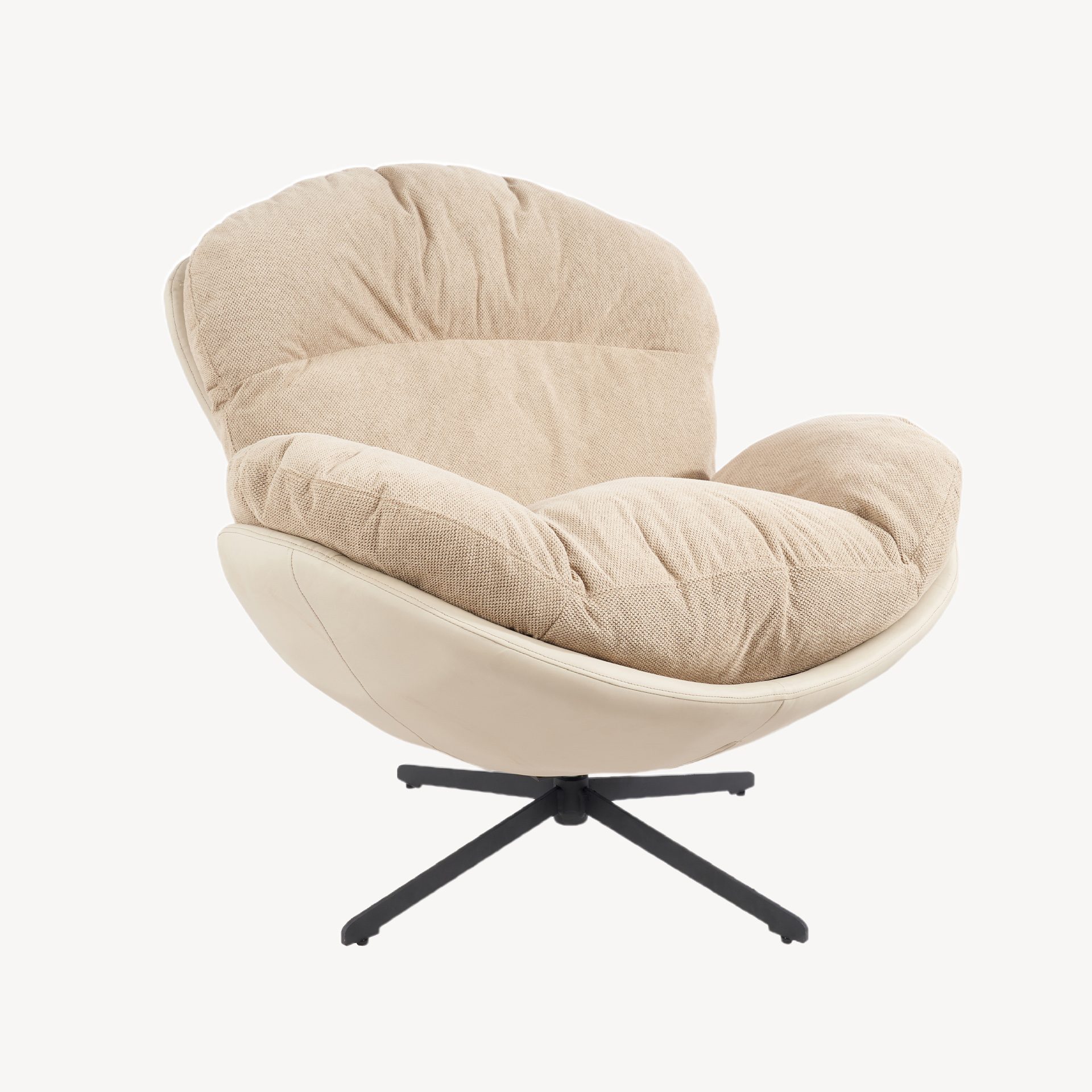 Poltrona Egg giratória 360º em bege 91×98×100cm - Image 6