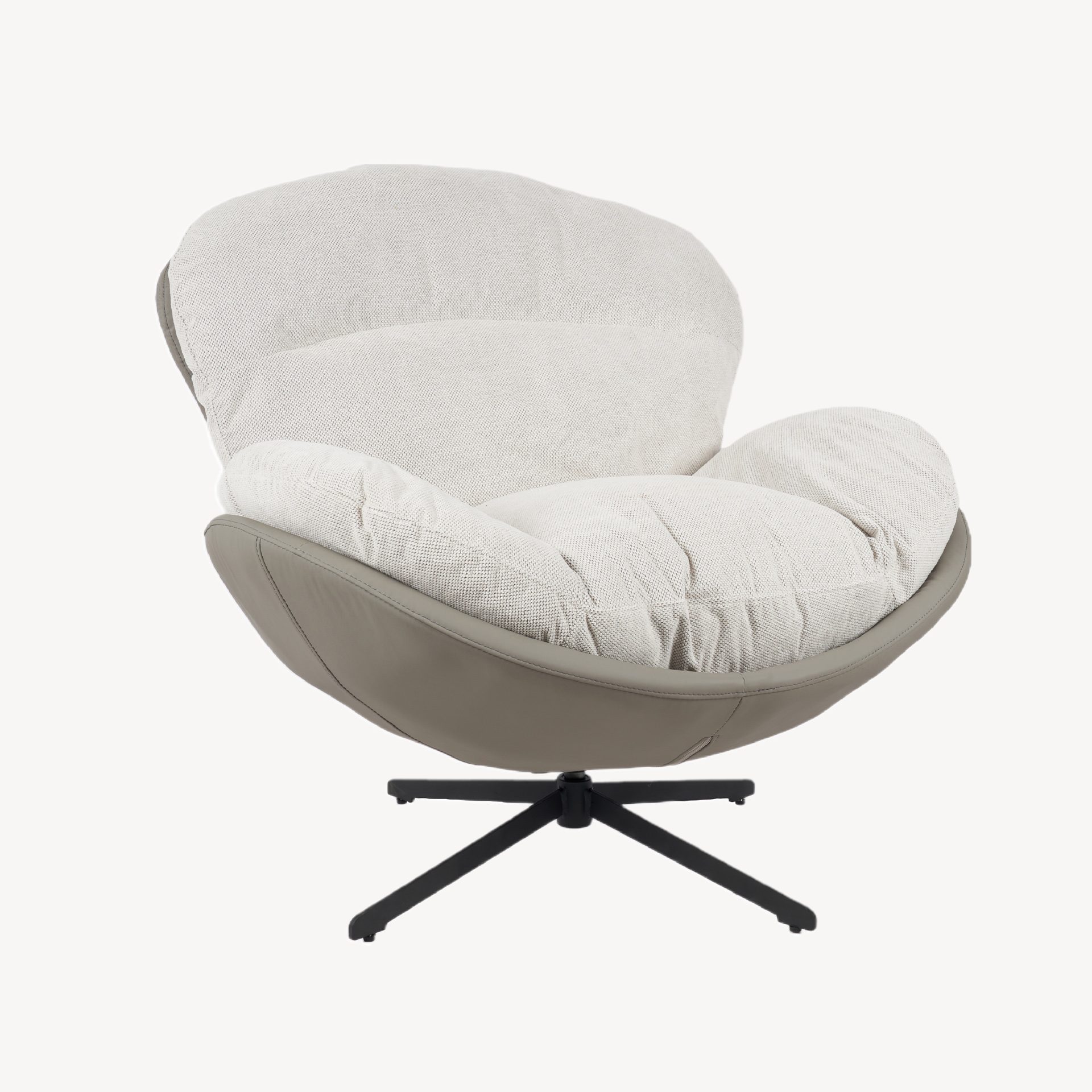 Poltrona Egg giratória 360º em cinzento pedra 91×98×100cm - Image 5