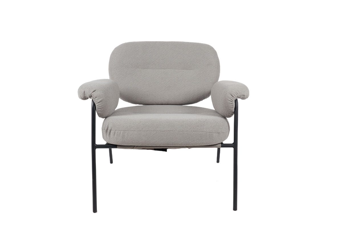 Poltrona Hyde estofada em cinzento 73×83×77cm - Image 3