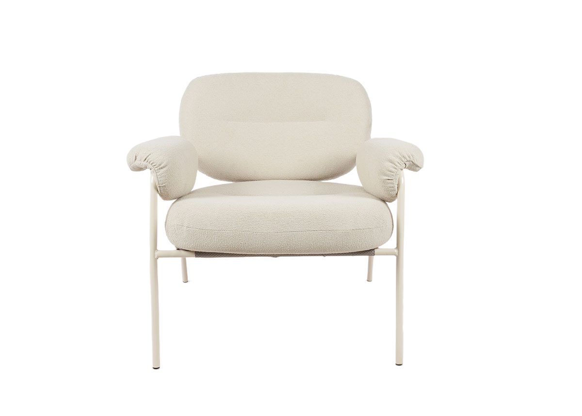 Poltrona Hyde estofada em bege 73×83×77cm - Image 3