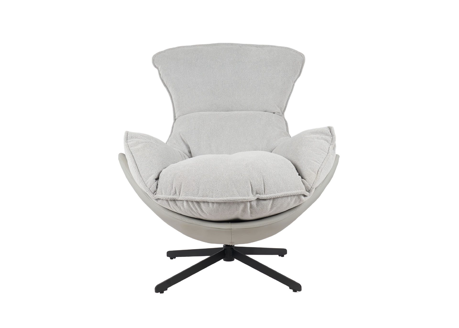 Poltrona Hans giratória 360º em cinzento 102×102×87 cm - Image 3