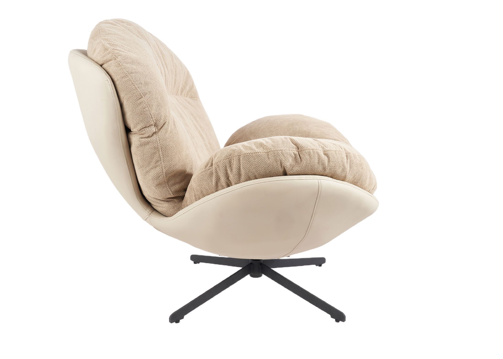 Poltrona Egg giratória 360º em bege 91×98×100cm - Image 2