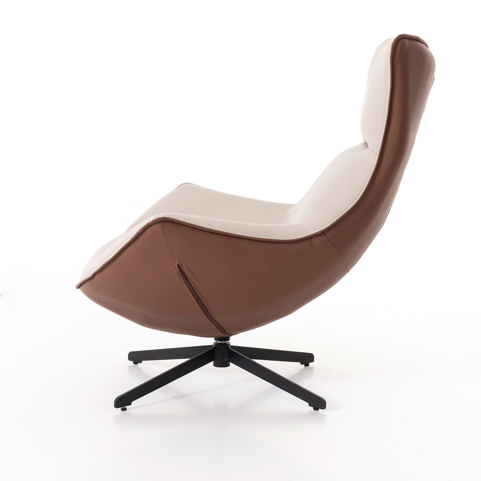 Poltrona Hans giratória 360º em cor caldeira e bege 102×102×87 cm - Image 3