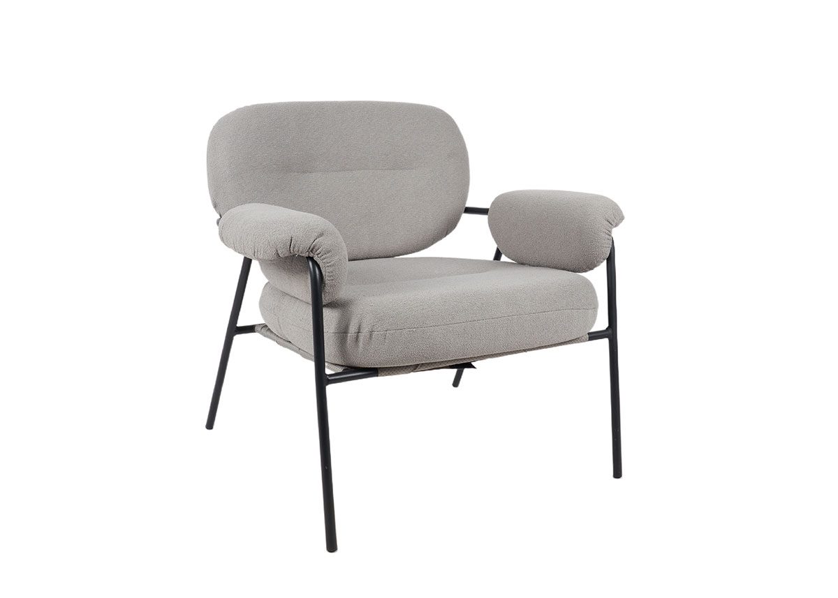 Poltrona Hyde estofada em cinzento 73×83×77cm - Image 7