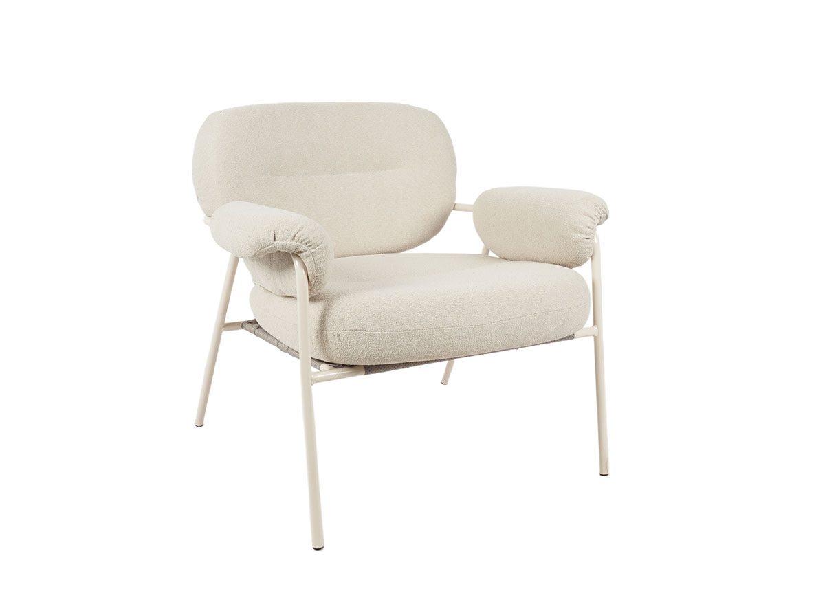 Poltrona Hyde estofada em bege 73×83×77cm - Image 7