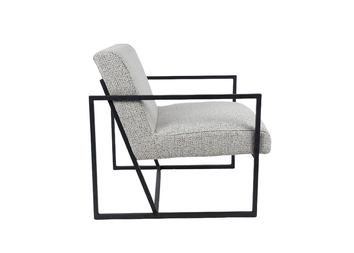 Poltrona Frame estofada em cinzento 78×82×71cm - Image 7