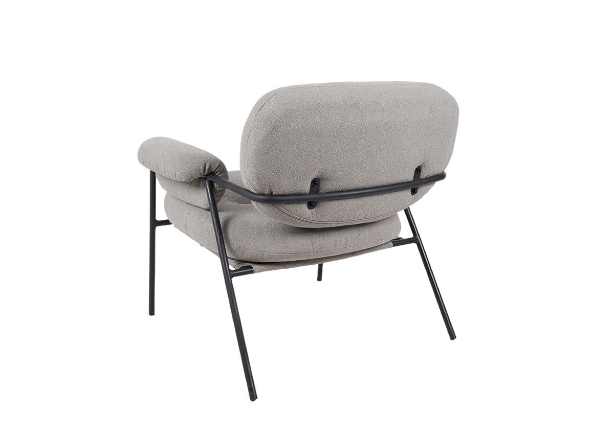 Poltrona Hyde estofada em cinzento 73×83×77cm - Image 4