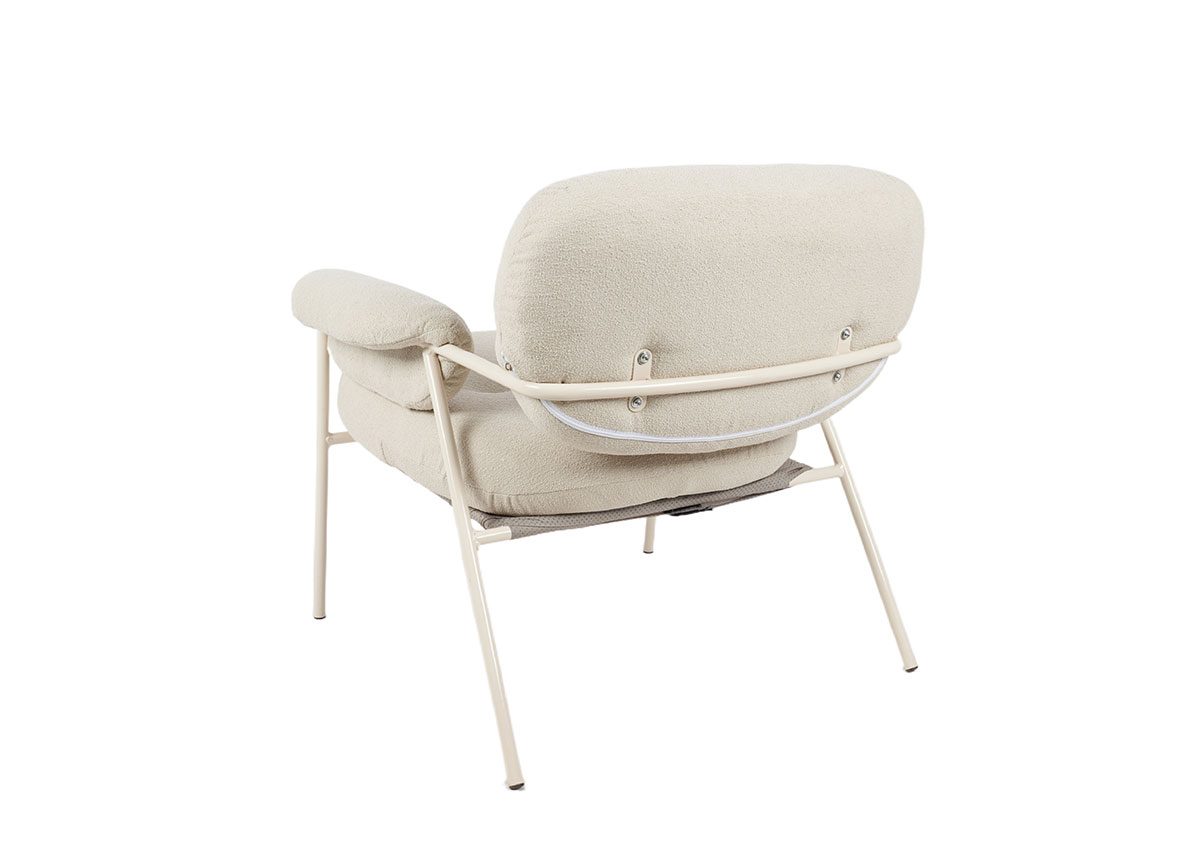 Poltrona Hyde estofada em bege 73×83×77cm - Image 4