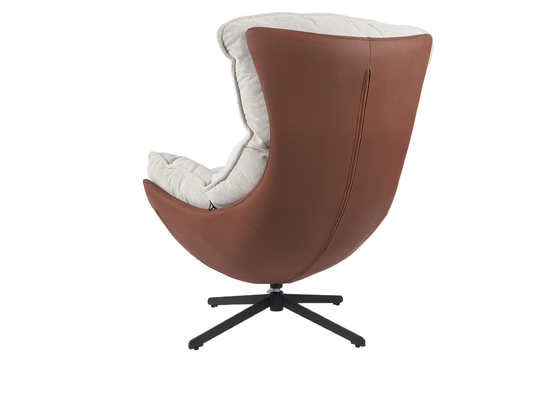 Poltrona Hans giratória 360º em terracota e bege 102×102×87 cm - Image 4