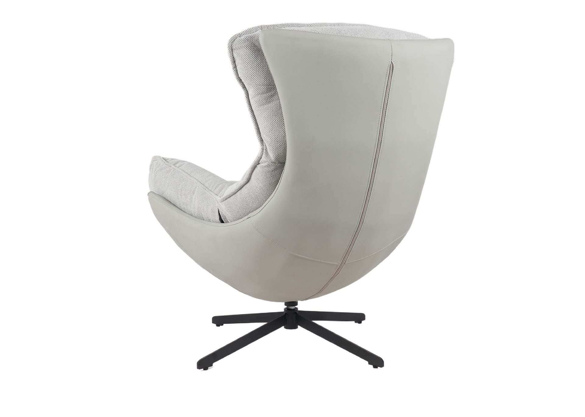 Poltrona Hans giratória 360º em cinzento 102×102×87 cm - Image 4