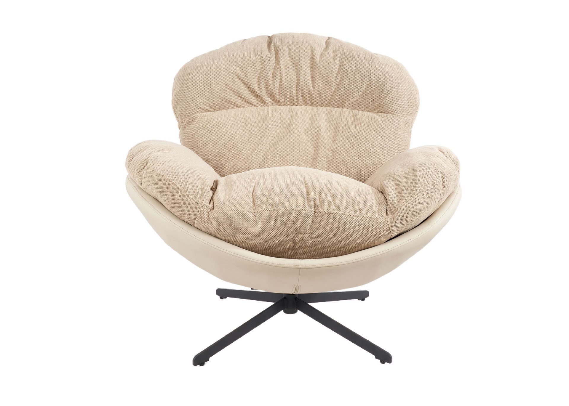 Poltrona Egg giratória 360º em bege 91×98×100cm - Image 3