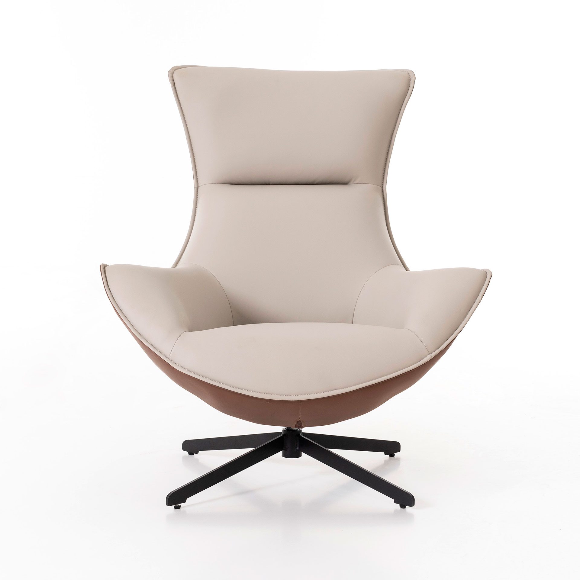 Poltrona Hans giratória 360º em cor caldeira e bege 102×102×87 cm - Image 4