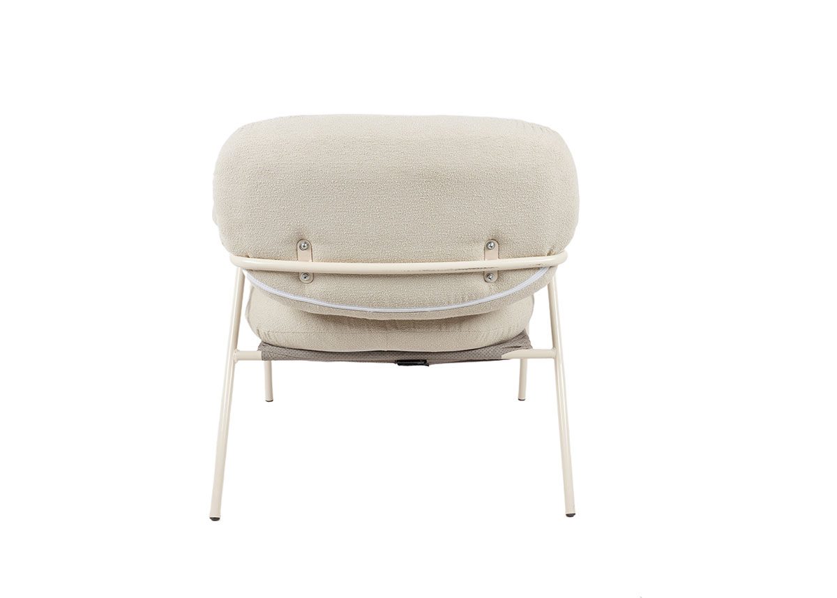Poltrona Hyde estofada em bege 73×83×77cm - Image 5