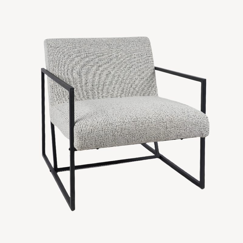 Poltrona Frame estofada em cinzento 78×82×71cm - Image 5