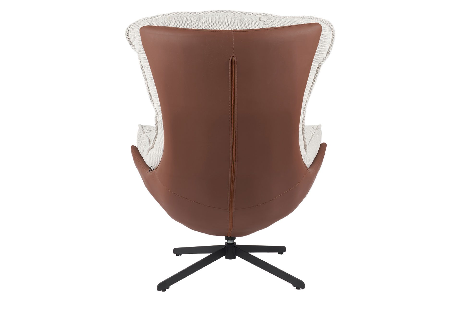 Poltrona Hans giratória 360º em terracota e bege 102×102×87 cm - Image 5