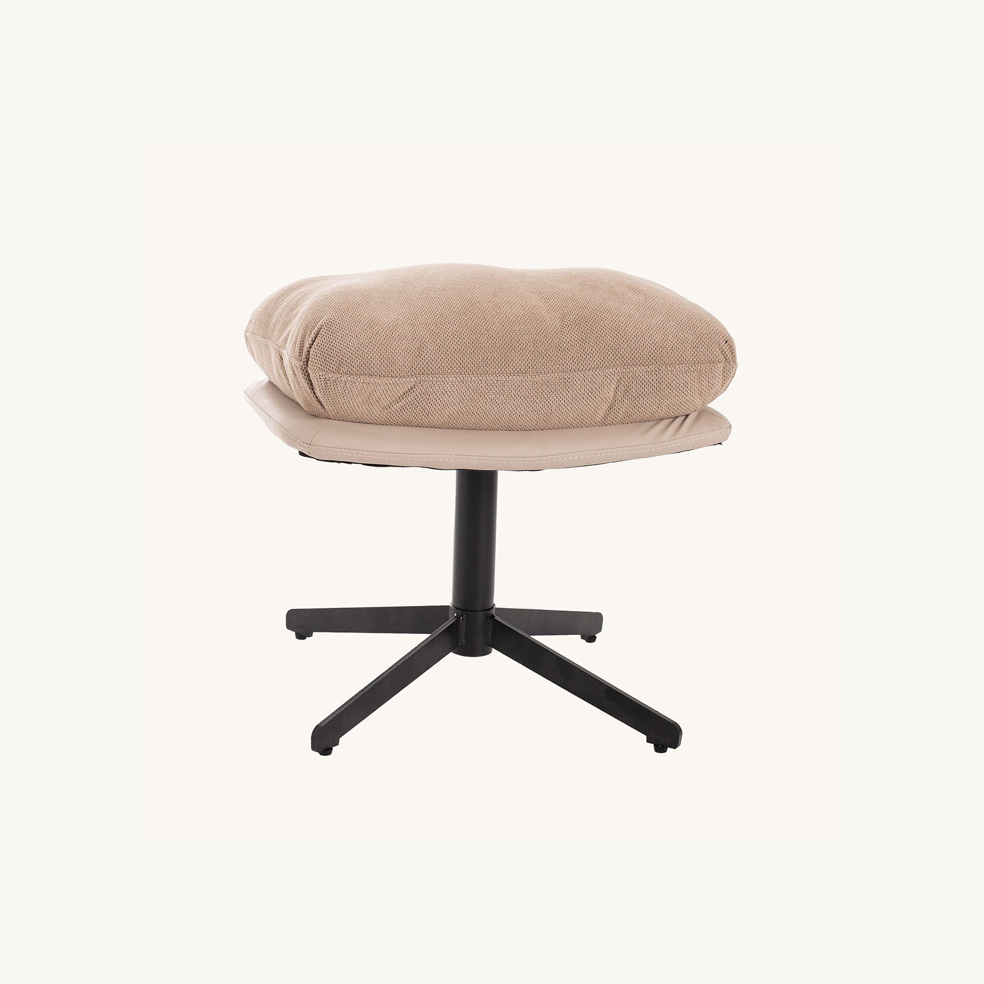 Banco/apoio de pés estofado bege 42×52×40cm - Image 4