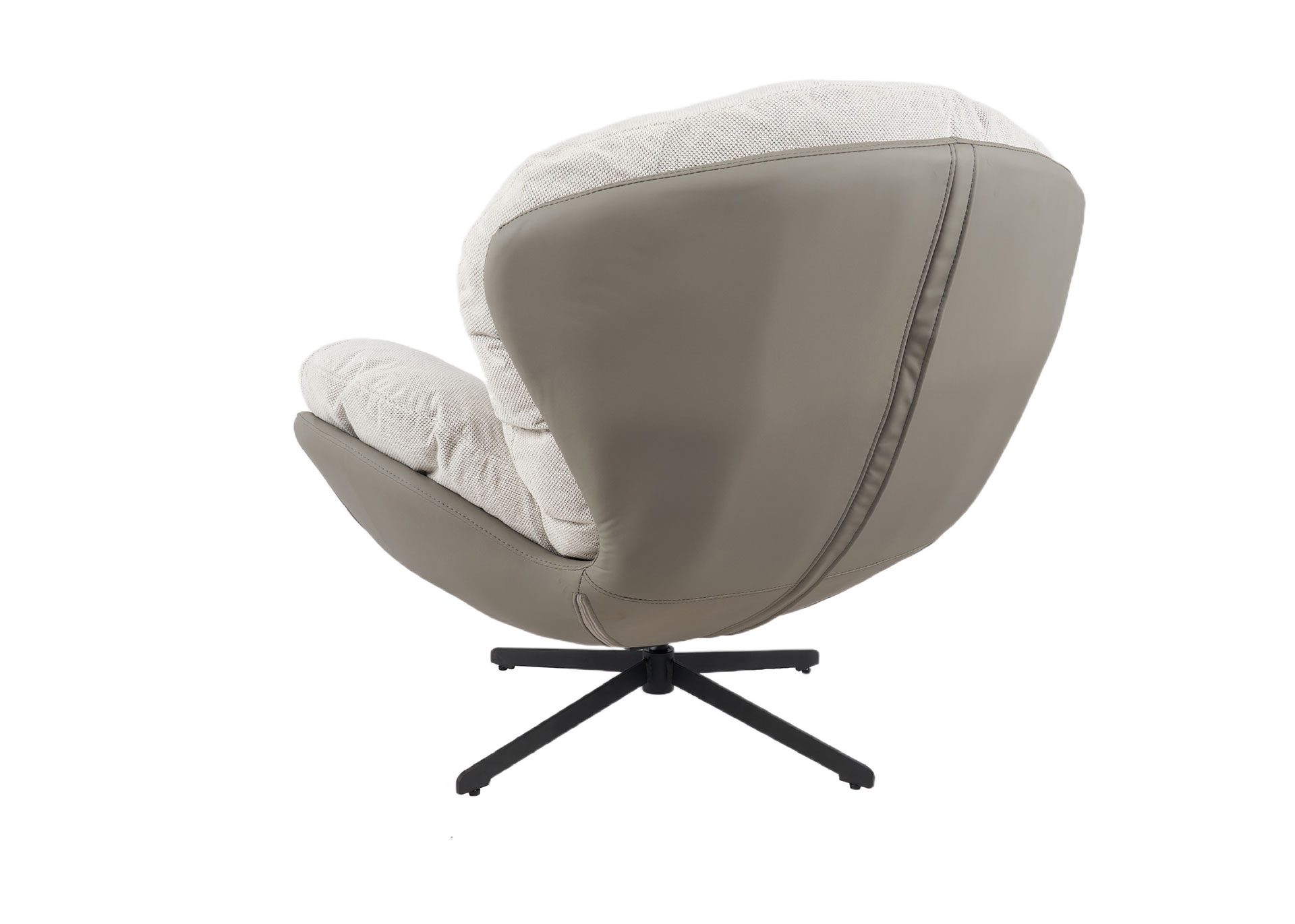 Poltrona Egg giratória 360º em cinzento pedra 91×98×100cm - Image 4