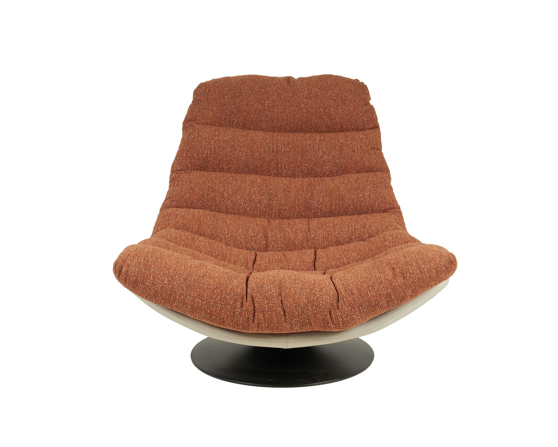 Poltrona Arti giratória 360º estofada em caldeira e bege 92×86×80cm - Image 6