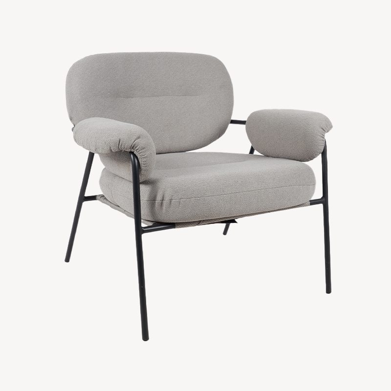 Poltrona Hyde estofada em cinzento 73×83×77cm - Image 6
