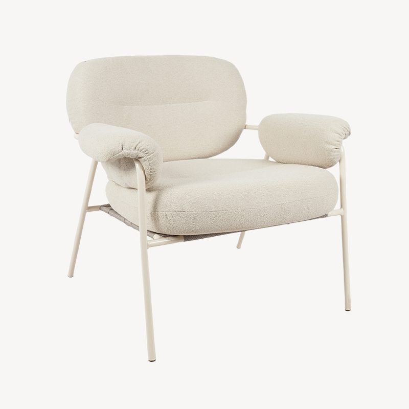 Poltrona Hyde estofada em bege 73×83×77cm - Image 6