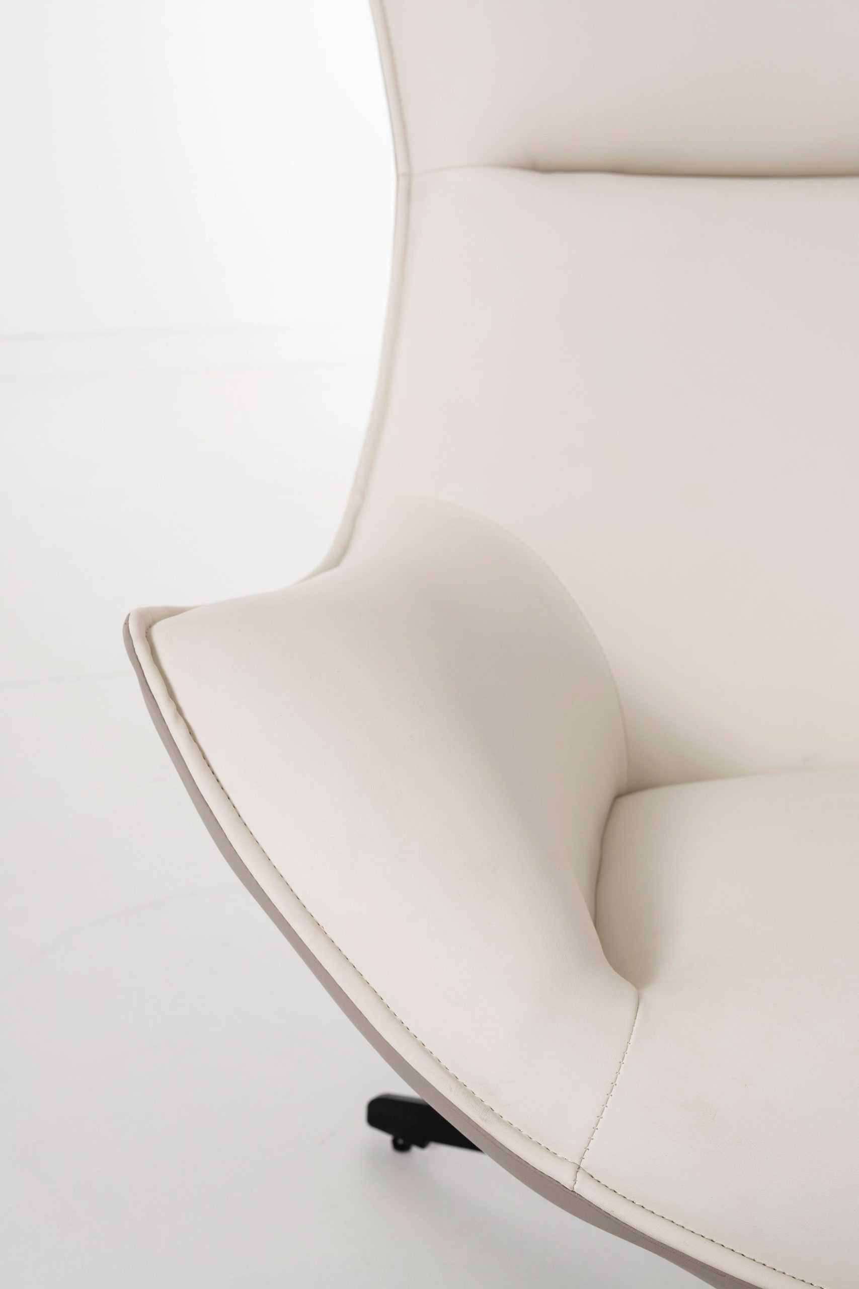 Poltrona Hans giratória 360º em branco osso e cinzento 102×102×87cm - Image 6