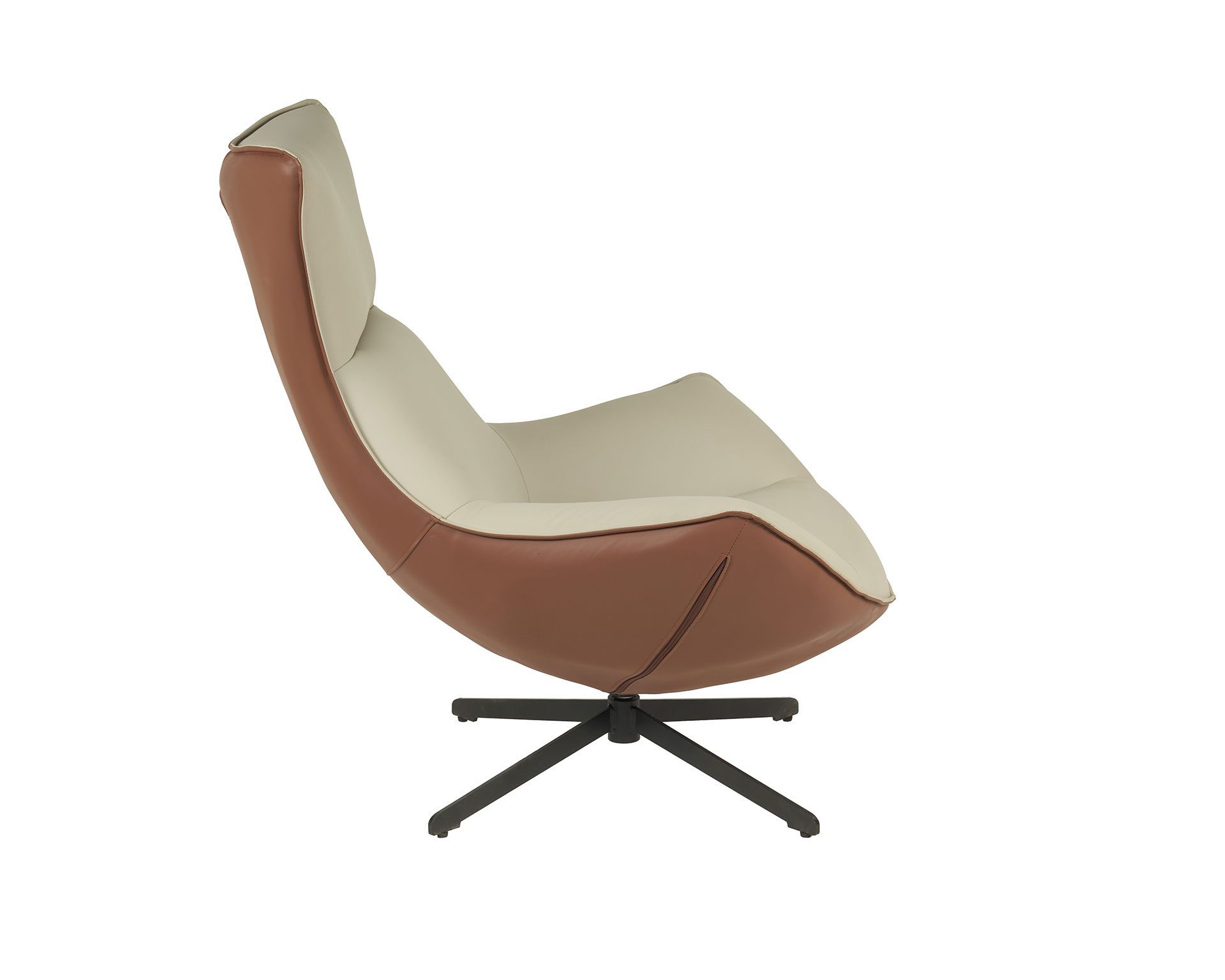 Poltrona Hans giratória 360º em cor caldeira e bege 102×102×87 cm - Image 8