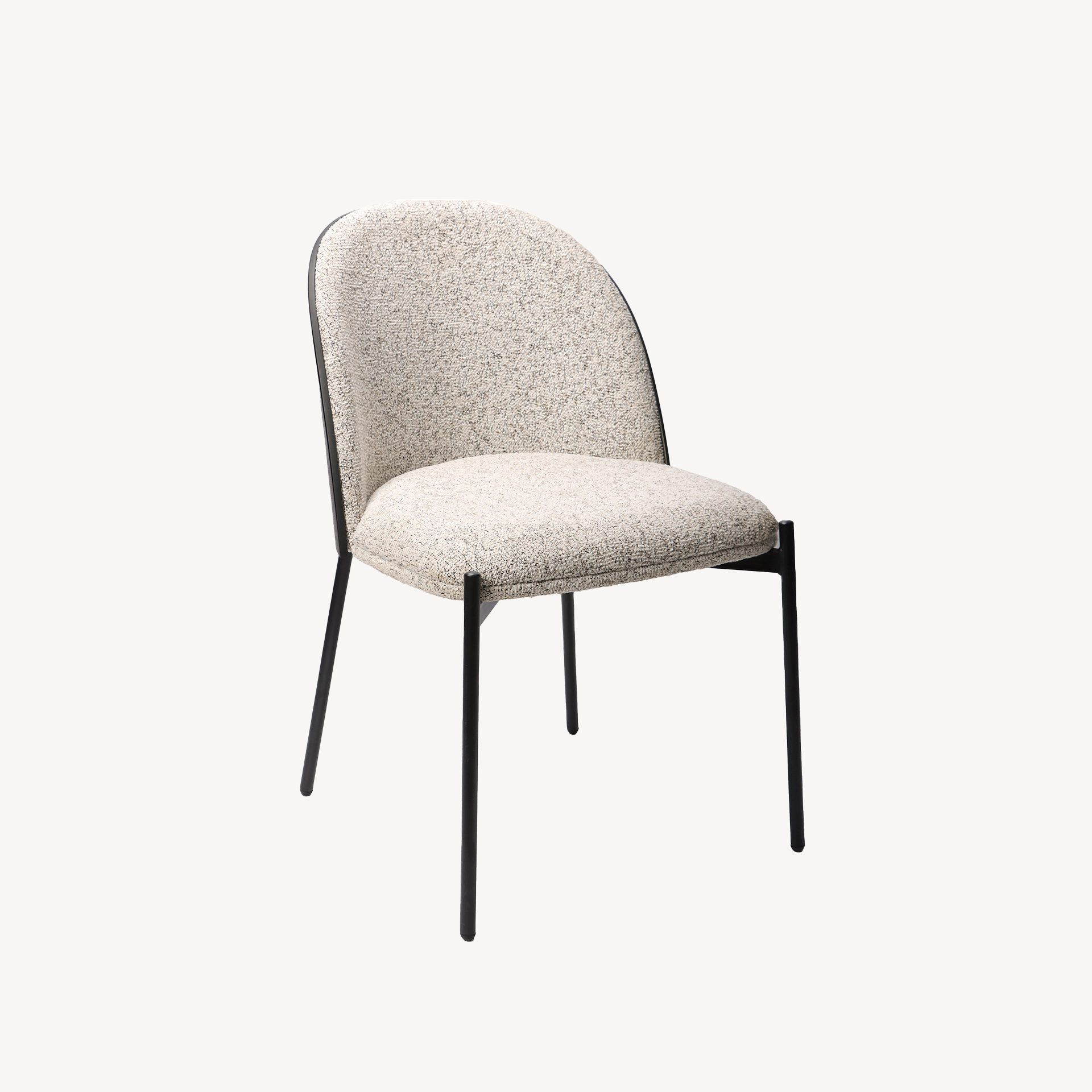 Cadeira Ingrid. Assento em chapa preta curvada, estofada em cinzento jaspeado. 80×51×59 cm - Image 6
