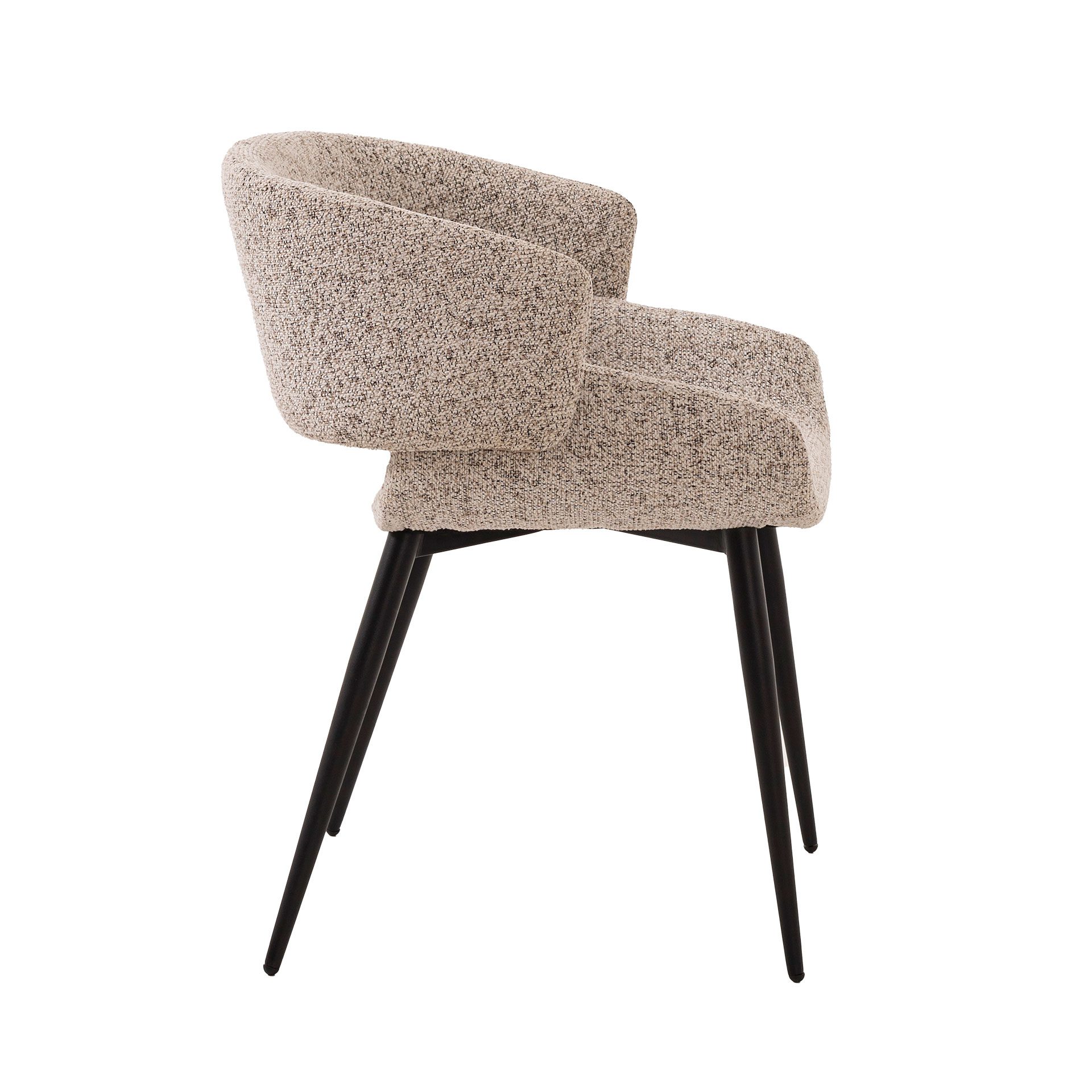 Cadeira Greta. Assento curvado em tecido cinzento. 77×57×60 cm - Image 2
