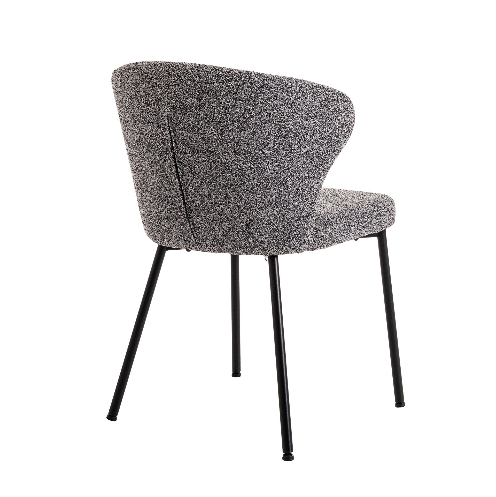 Cadeira Vega. Estofada em cinzento anti-manchas, pernas metálicas pretas. 82×50.5×60 cm - Image 2