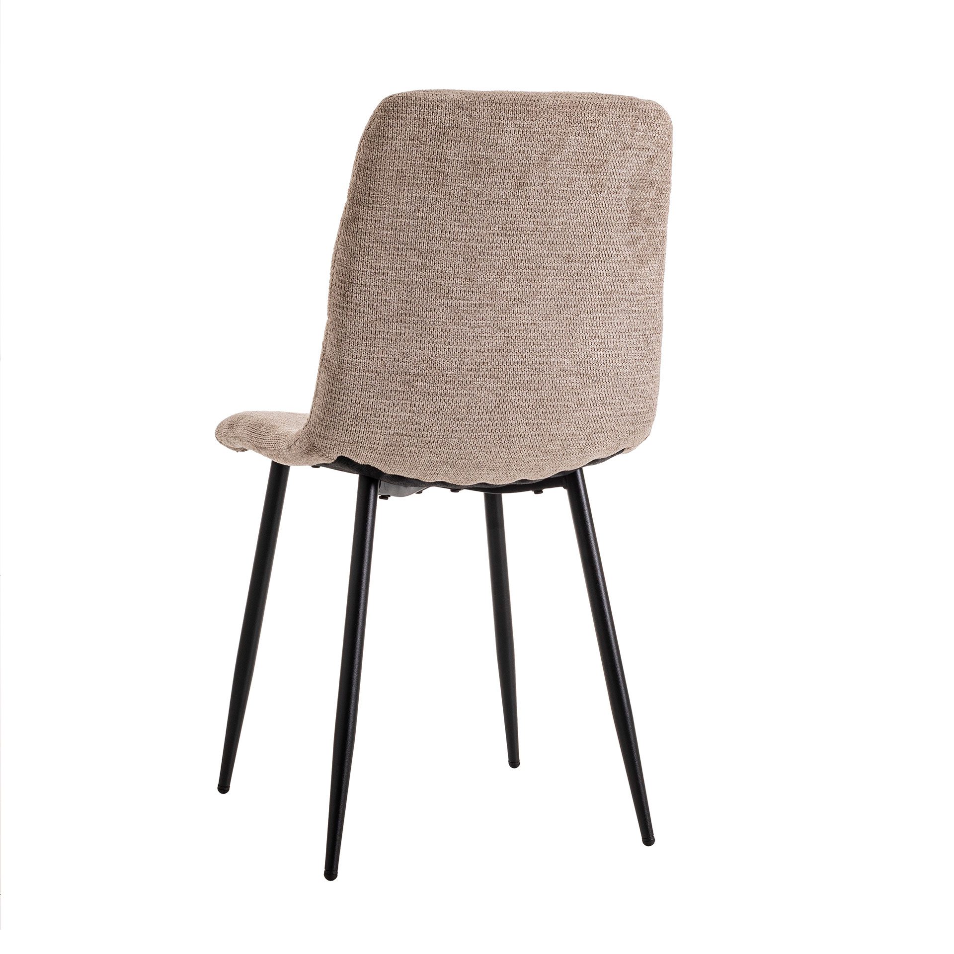 Cadeira Emma. Estofada em camel anti-manchas, pernas metálicas pretas. 90×44×55 cm - Image 2