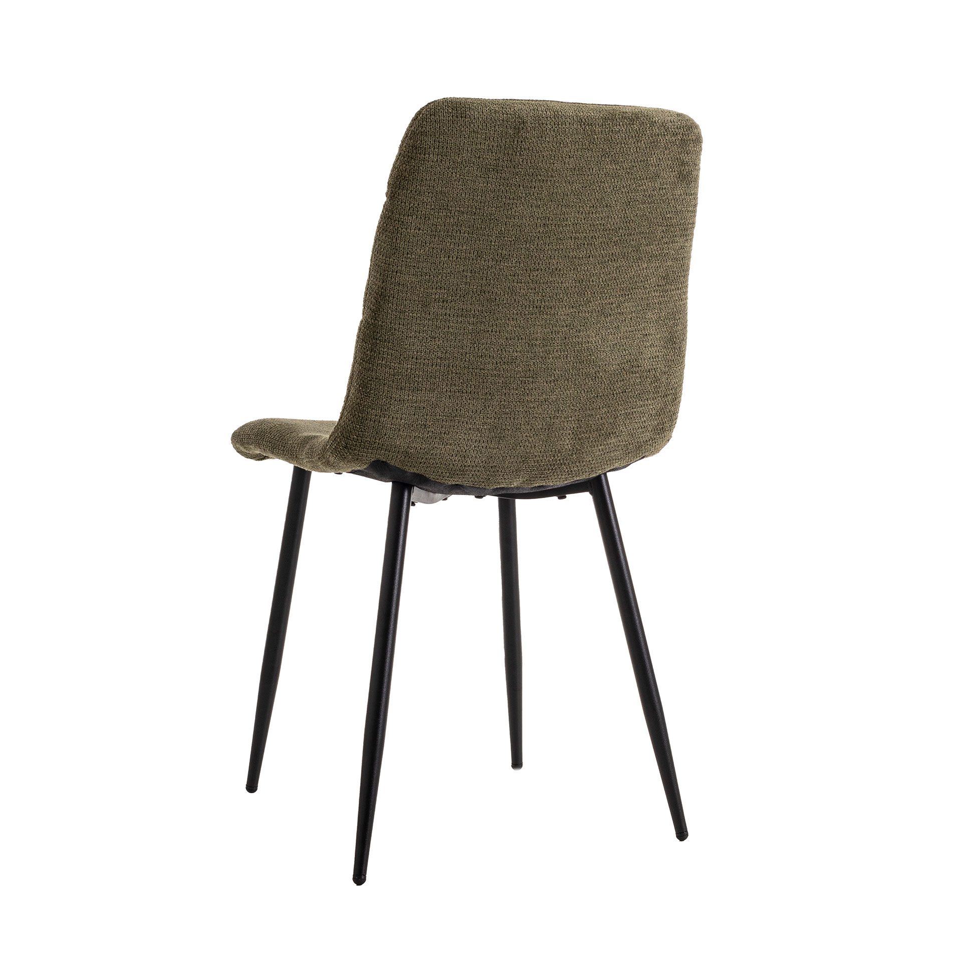 Cadeira Emma. Estofada em verde anti-manchas, pernas metálicas pretas. 90×44×55 cm - Image 2