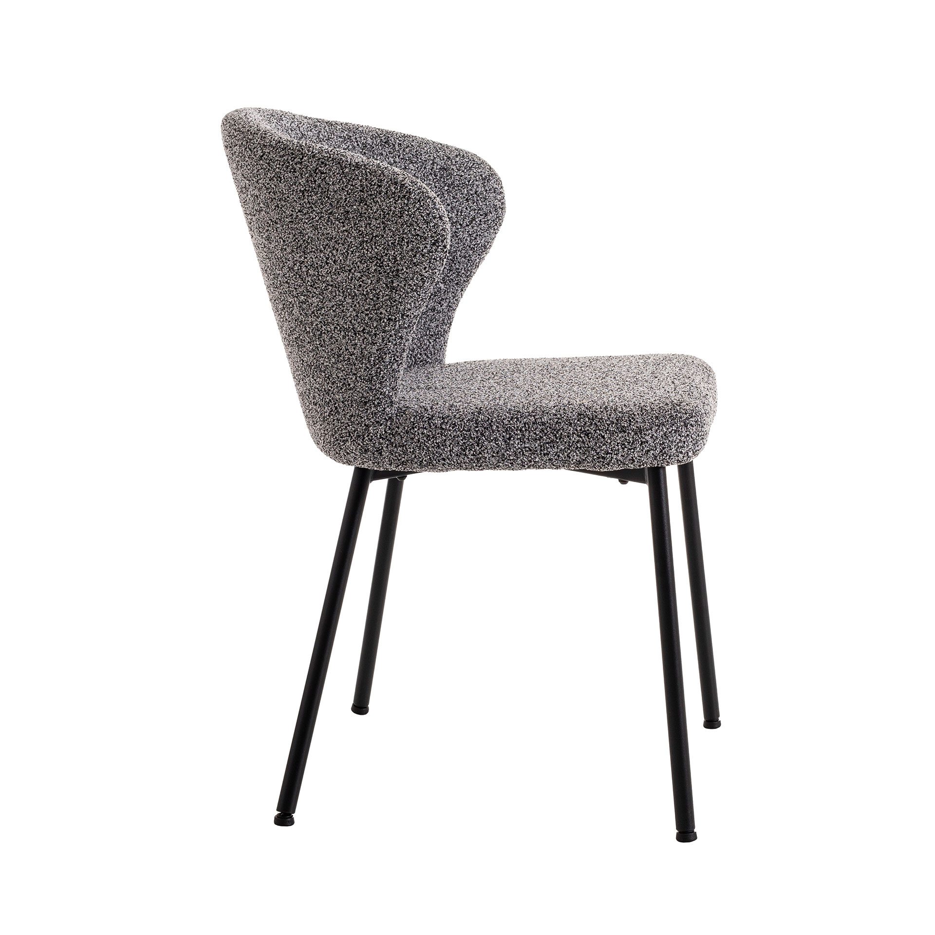 Cadeira Vega. Estofada em cinzento anti-manchas, pernas metálicas pretas. 82×50.5×60 cm - Image 6