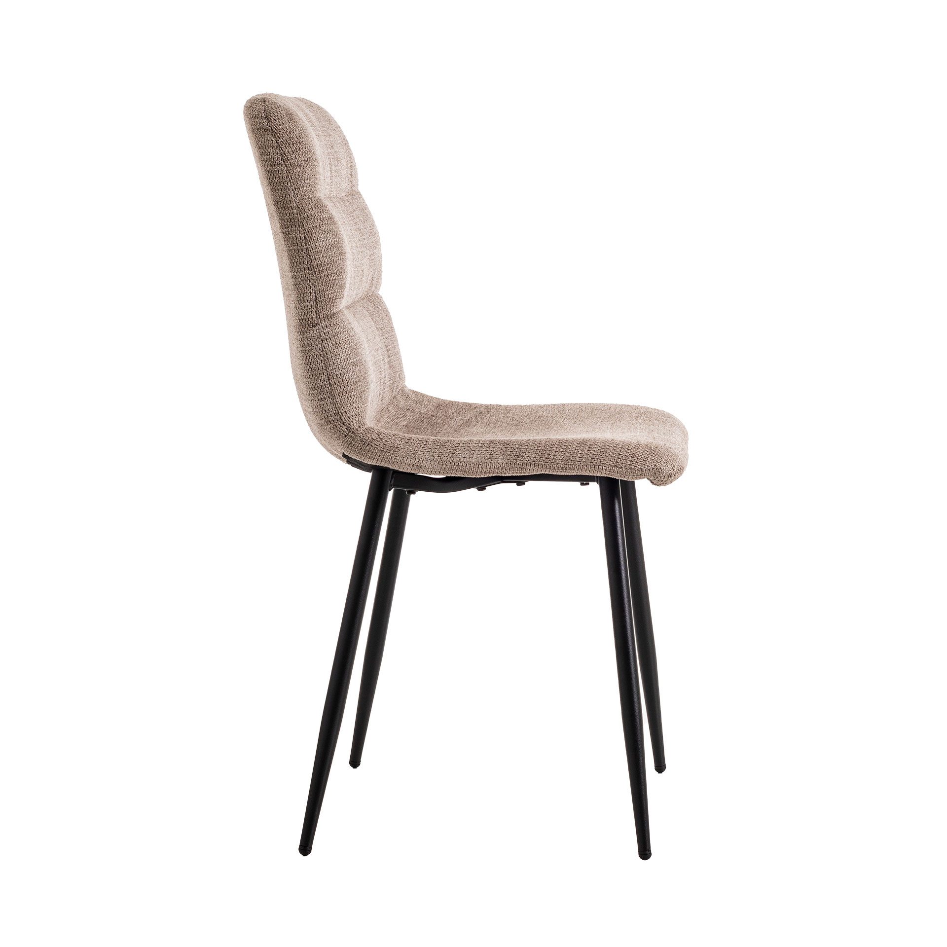 Cadeira Emma. Estofada em camel anti-manchas, pernas metálicas pretas. 90×44×55 cm - Image 6