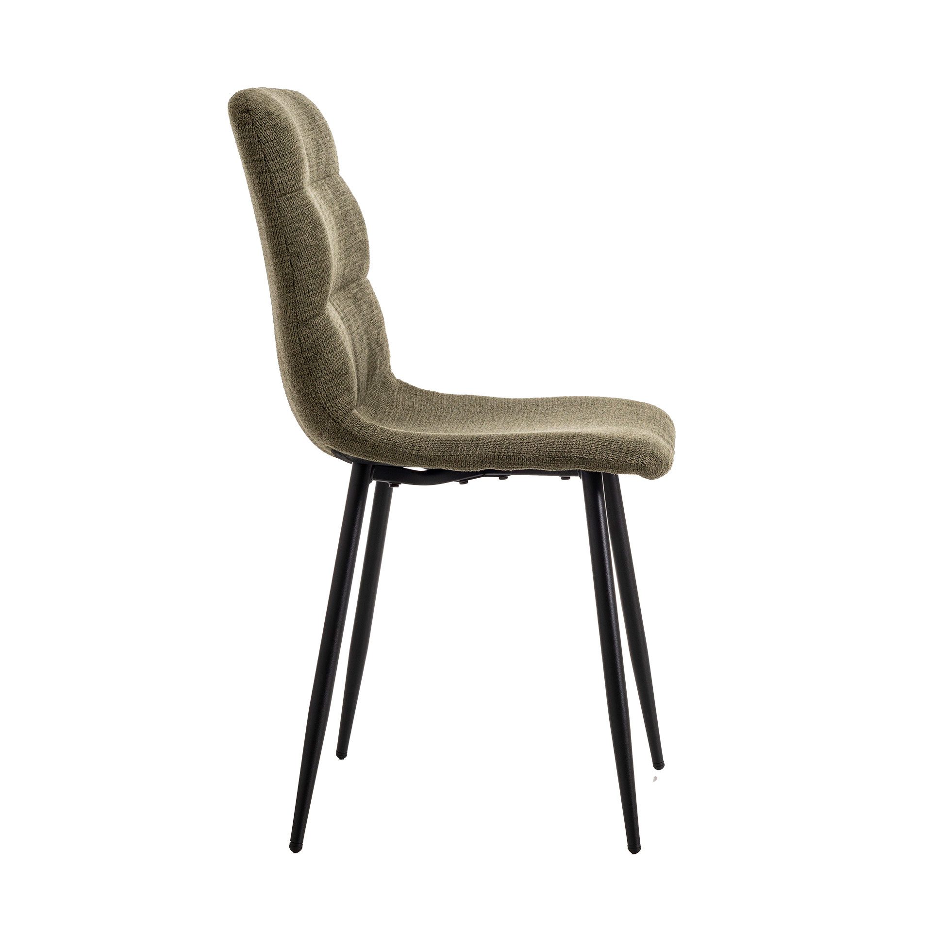 Cadeira Emma. Estofada em verde anti-manchas, pernas metálicas pretas. 90×44×55 cm - Image 5