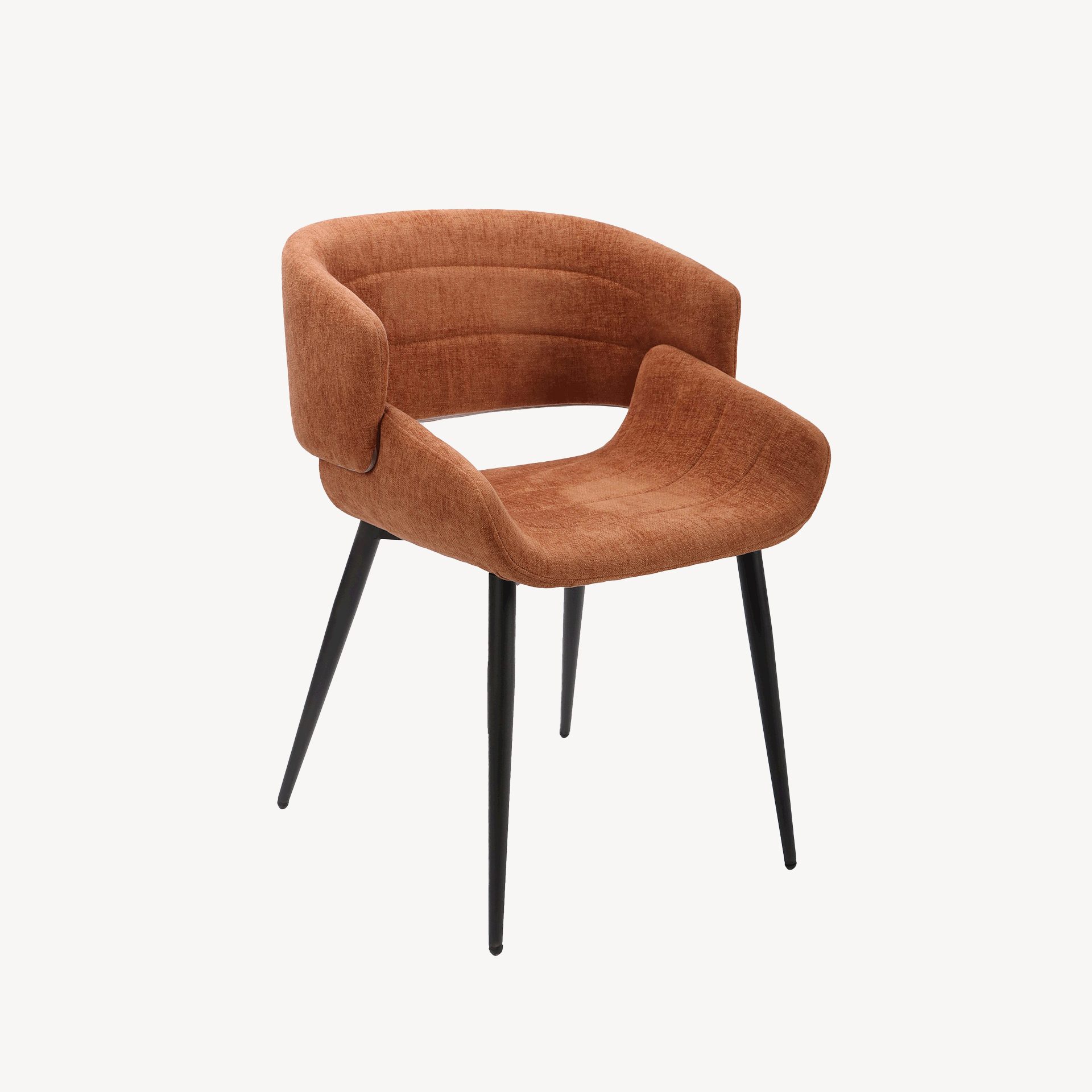 Cadeira Greta. Assento curvo estofado em caldeira. 75×50×55 cm - Image 3