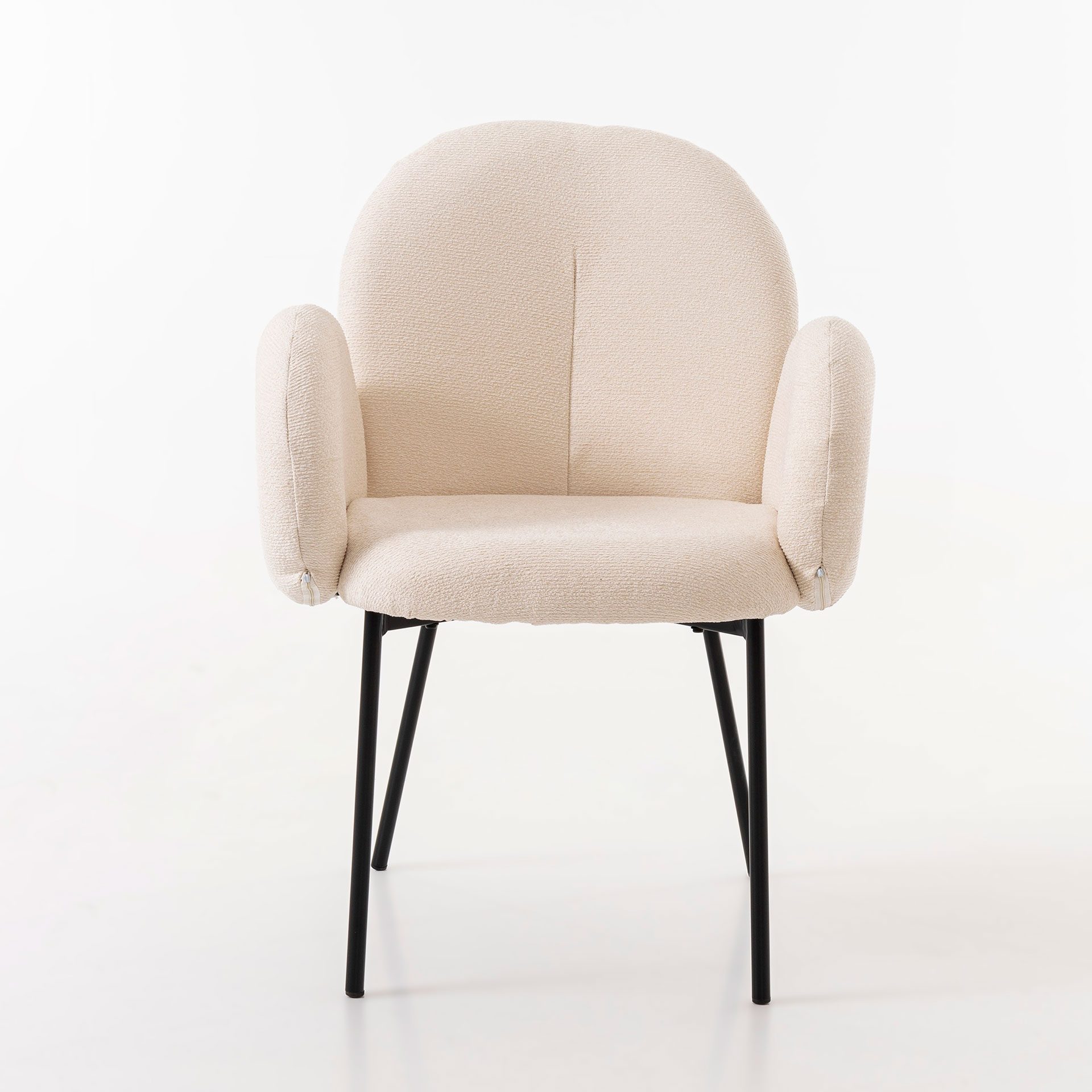 Cadeira Margot. Estofada em bege. 83×60×61 cm - Image 3