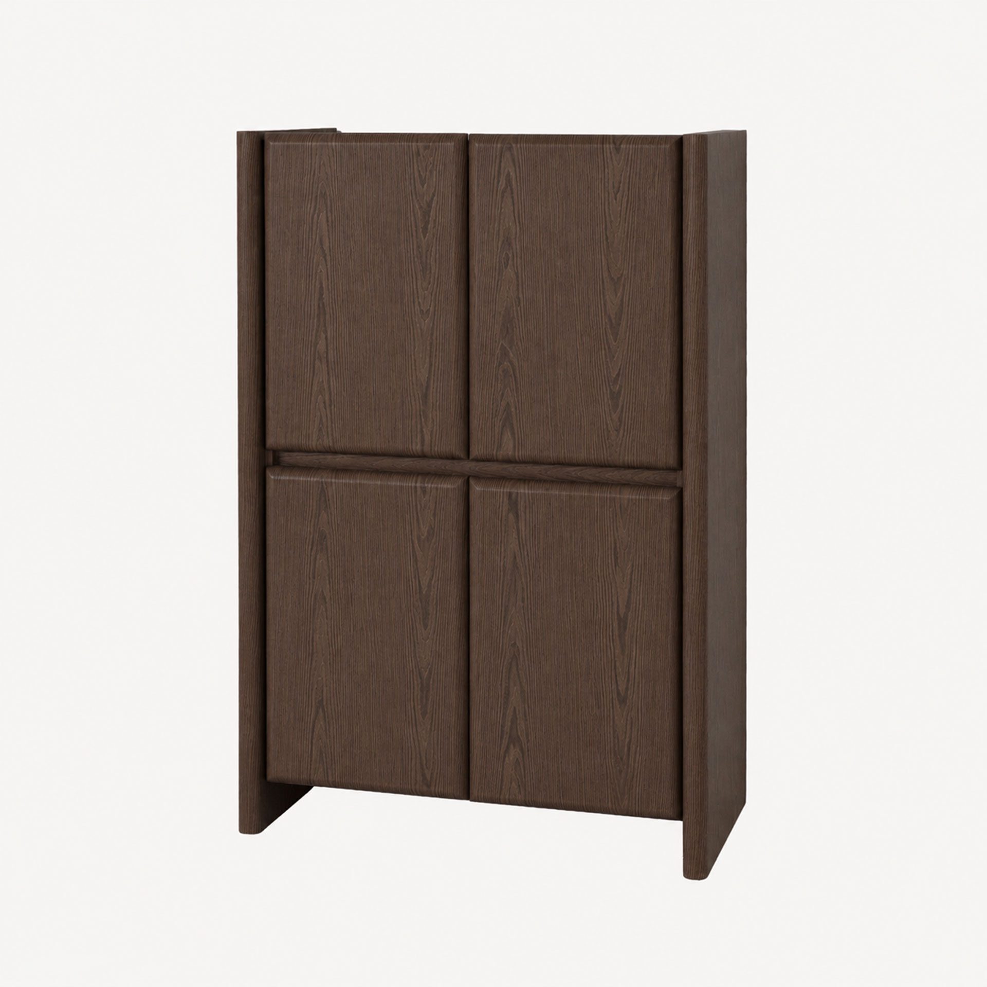 Aparador Gio alto com 4 portas, folheado a nogueira 90 × 45 × 140 cm - Image 2