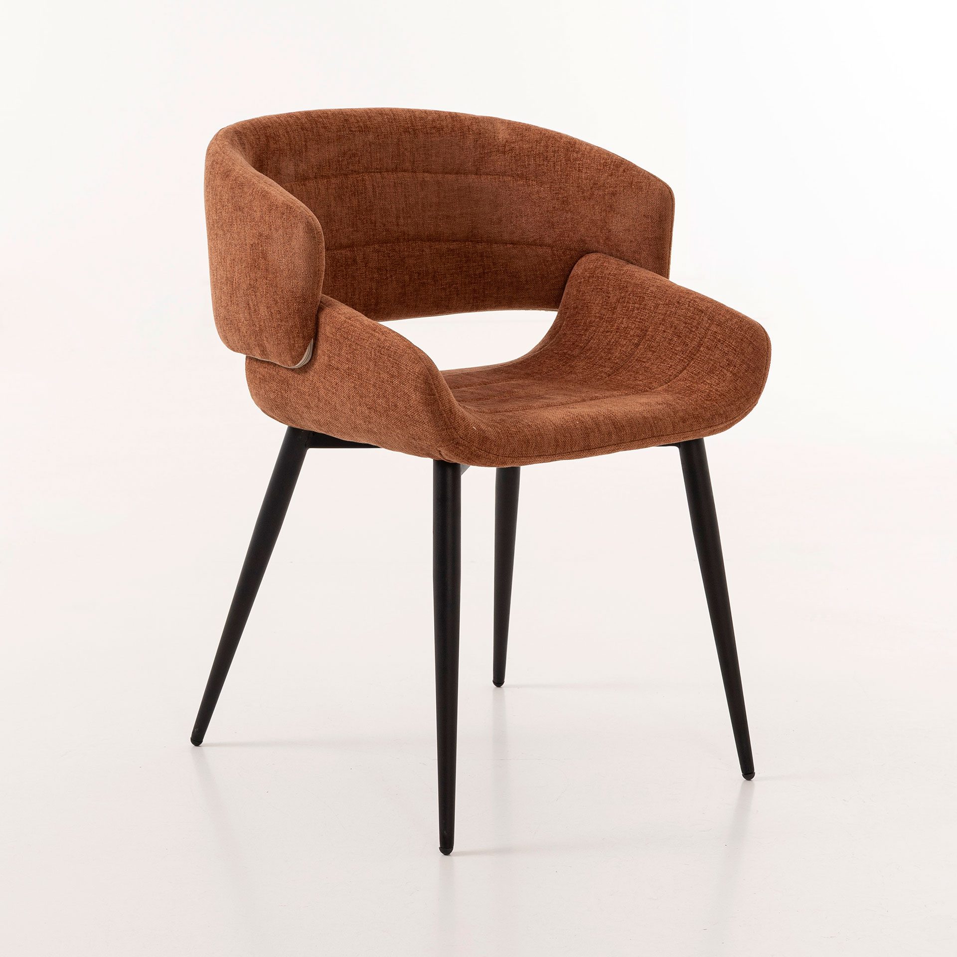 Cadeira Greta. Assento curvo estofado em caldeira. 75×50×55 cm - Image 4