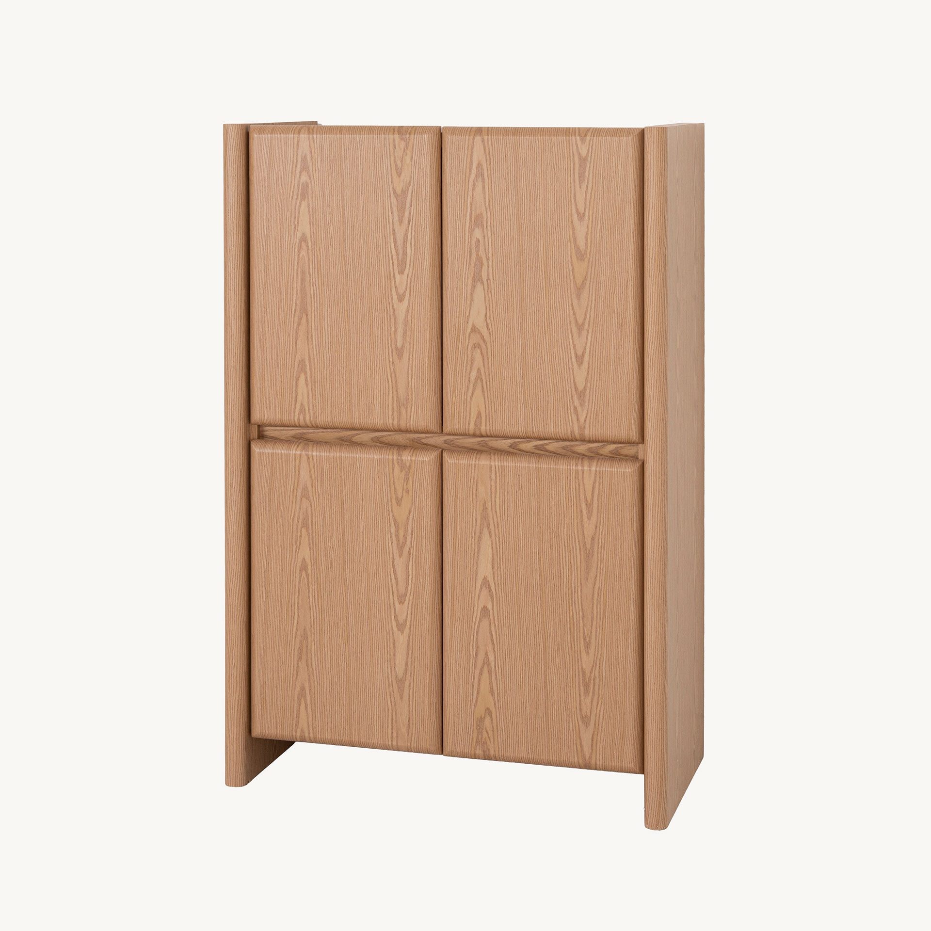 Aparador Gio alto com 4 portas, folheado a carvalho, 90 × 45 × 140 cm - Image 6