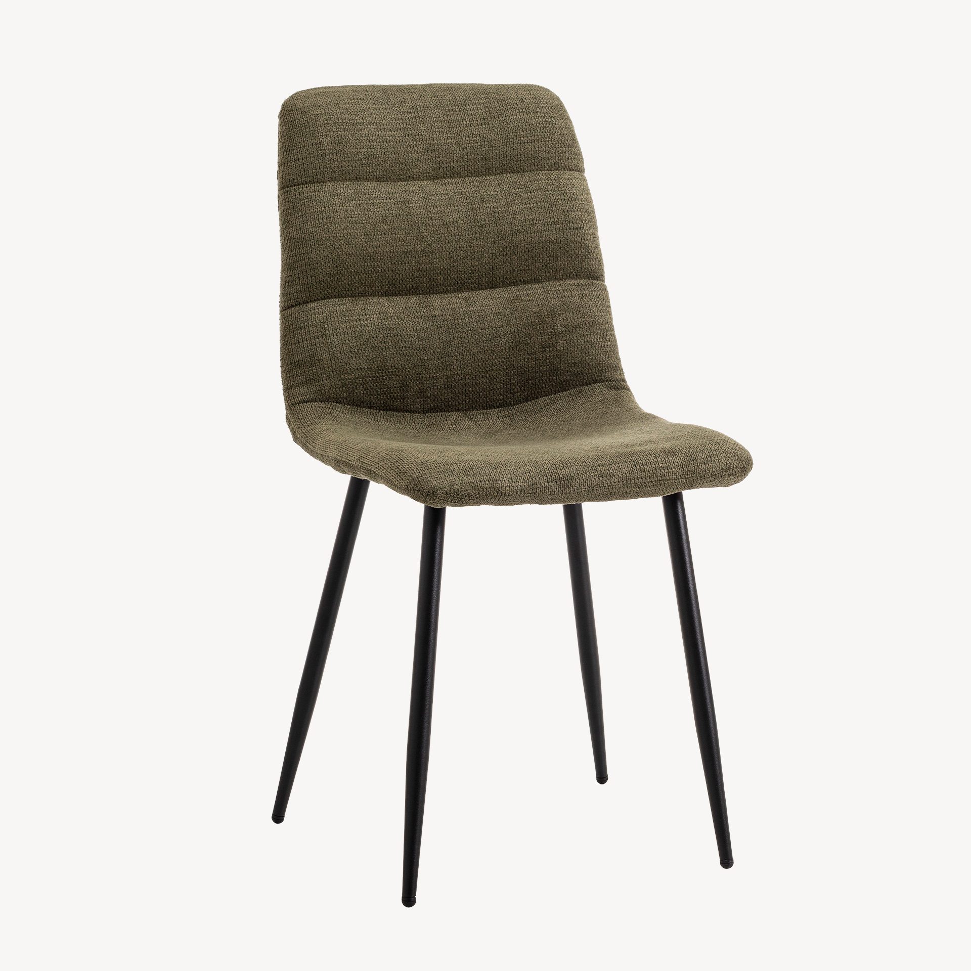 Cadeira Emma. Estofada em verde anti-manchas, pernas metálicas pretas. 90×44×55 cm - Image 4